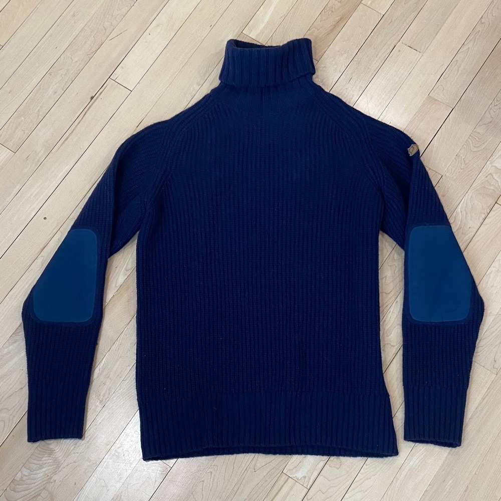 NWT Fjallraven ÖVIK ROLLER NECK SWEATER Mens Medium Dark Navy